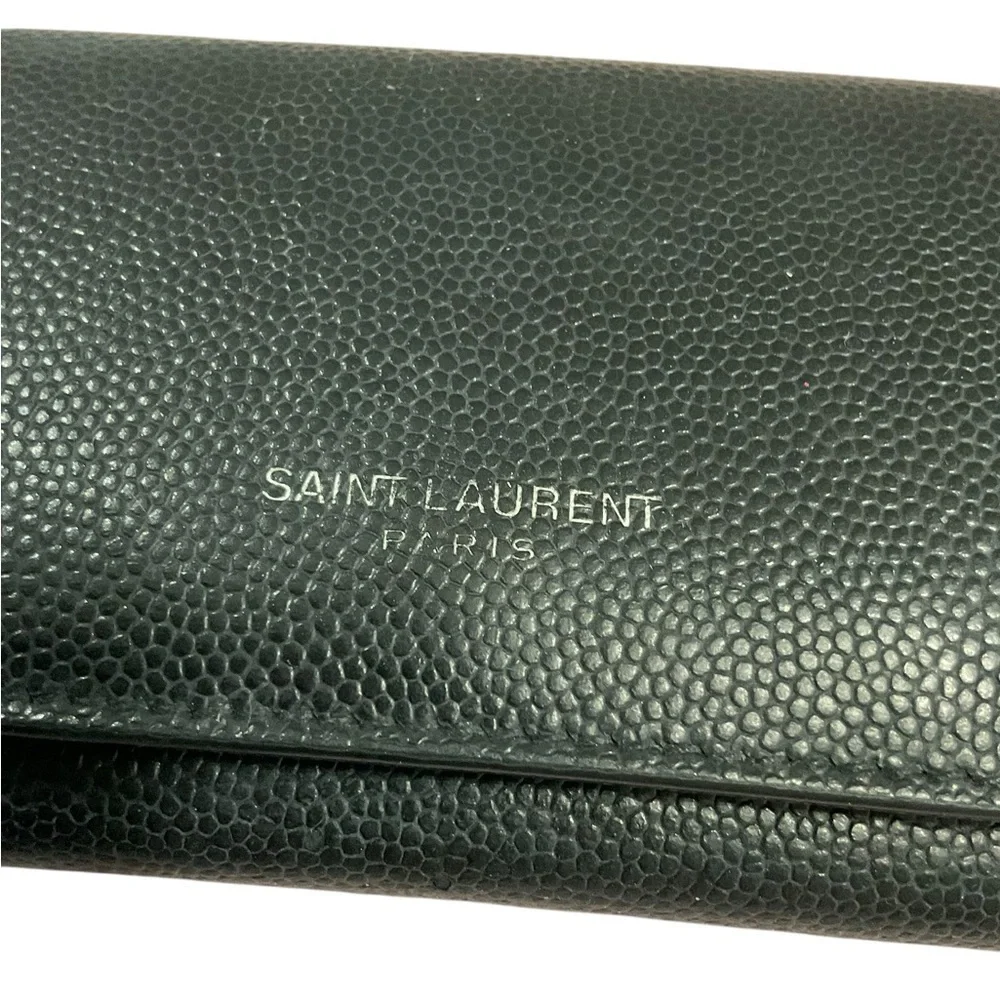 Saint Laurent Black Leather Key Case